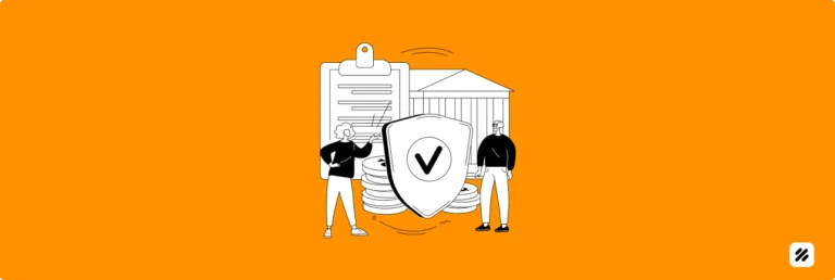 Field force automation illustration showing compliance checklist, secure shield, and workforce management concept.
