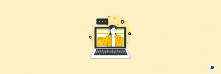 Female technician providing real-time tech support through laptop interface in a digital workspace