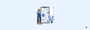 Woman tracking field employee location on a smartphone using a Field Staff Tracking App like MyFieldHeroes.