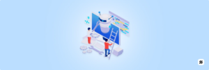 Two people working with AI-powered software interface for field management automation and predictive analytics