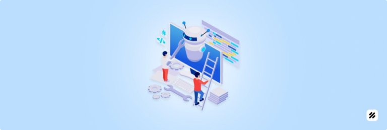 Two people working with AI-powered software interface for field management automation and predictive analytics