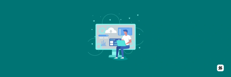 Illustration of a field manager using the best field management software to track demo units, assets, and workflows on a dashboard