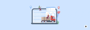 Field staff tracking app dashboard with delivery truck and GPS pins proving dealer counter visits for industrial distribution.