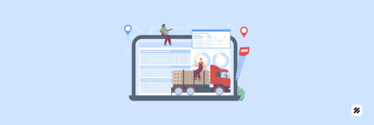 Field staff tracking app dashboard with delivery truck and GPS pins proving dealer counter visits for industrial distribution.