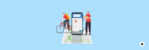 Delivery reps with a smartphone map pin illustrating a gps timesheet app that links verified stops to orders and miles for day-end closure.