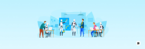 Illustration showing field force automation with AI-powered team coordination, analytics, and smart field execution at INDIASOFT.