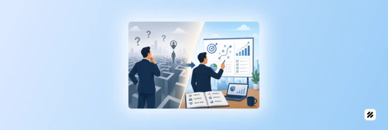 Sales manager shifting from unclear field tracking to structured sales force management strategy with analytics dashboard